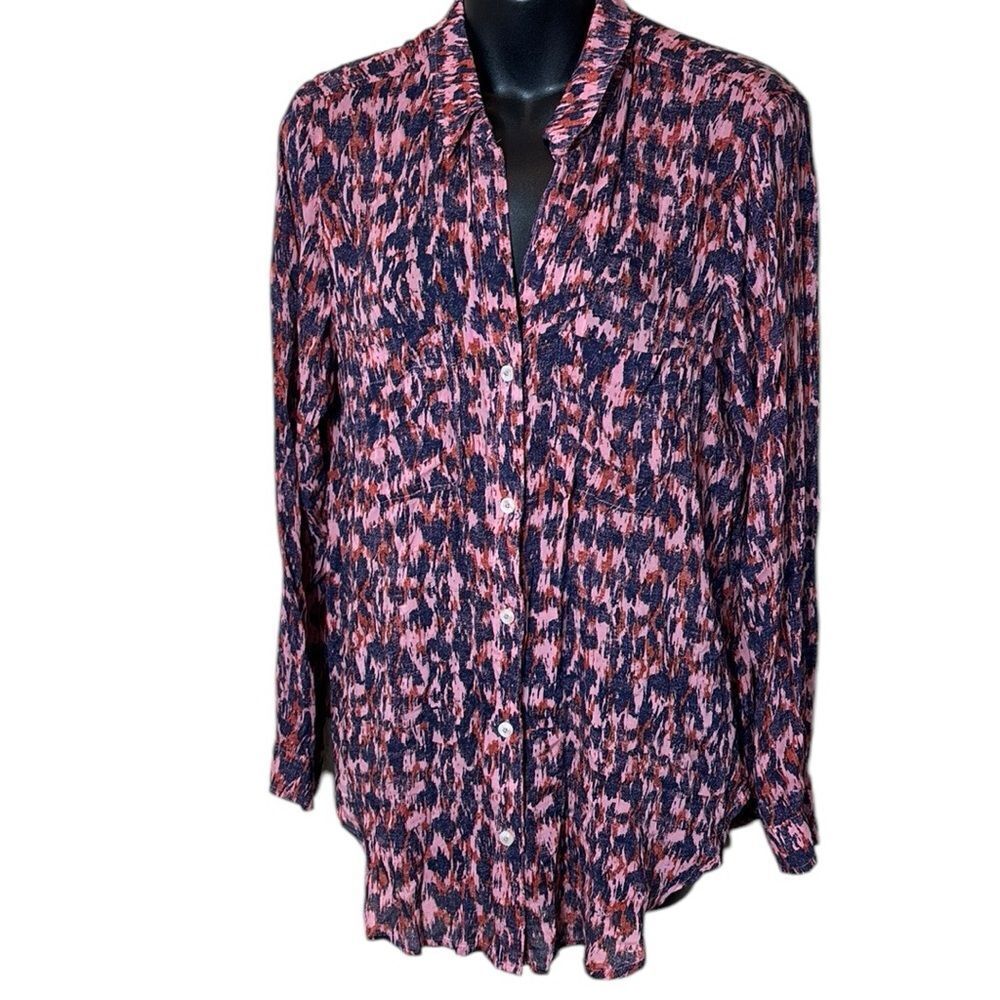 Anthropologie pilcro women’s small patterned button up dopamine maximalist new